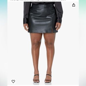 The Drop vegan leather A-line mini skirt
